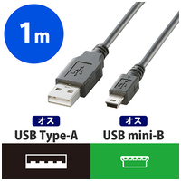USB-MiniUSBケーブル1m U2C-M10BK