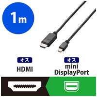 変換ケーブル ミニディスプレイ-HDMI 1m