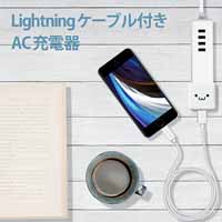 Lightningケーブル付AC充電器1m 白フェイス_選択画像02