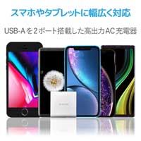 AC充電器 USB(A)×2 おまかせ充電 4.8A 白_選択画像02