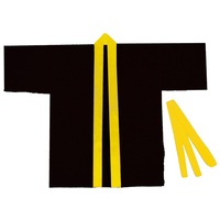 ◎カラー不織布ハッピ Ｊサイズ 黒(黄襟)