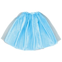 サテンフリフリスカート 青