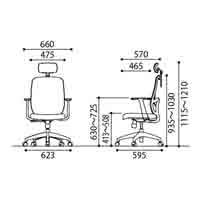 事務イスM01 KB-NX65SL 肘付 BK_選択画像02