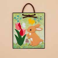ほっこり動物の押し絵チューリップとうさぎ