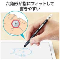 タッチペン 六角鉛筆 超感度 P-TPENCEBK_選択画像02