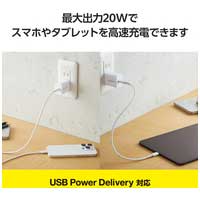 Type-C充電器 PD 20W 折りたたみ ホワイト_選択画像03