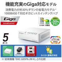 スイッチングハブ 5ポート EHC-G05PA4-JW_選択画像02