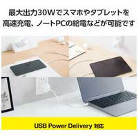 Type-C充電器 ケーブル一体 1.5m ホワイト_選択画像03