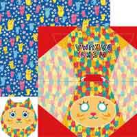 猫だらけ彩り千代紙 15cm 005187_選択画像04