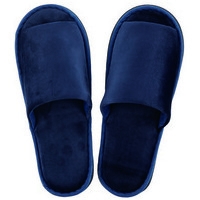 ベロア調スリッパ ネイビー 不織布袋付