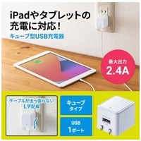キューブ型USB充電器 2.4A ACA-IP79W_選択画像02