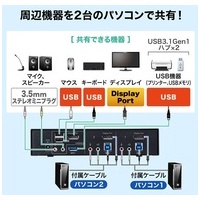 DP対応PC自動切替器2:1 SW-KVM2HDPU_選択画像03