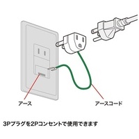 3P→2P変換アダプタ10個セット TAP-AD1NB_選択画像03