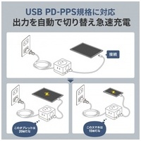 PD67W GaN充電タップ USB-C TAP-B111C3BK_選択画像04