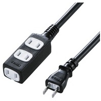 スリム電源延長コード3口 1m TAP-EX34-1BKN