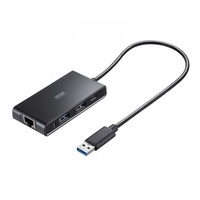 USBハブ付 LANアダプタ USB-3HLS8BK