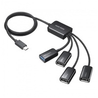 USB3.2+2.0Type-Cハブ USB-3TC436BK