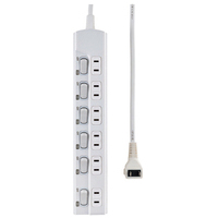 ランプレスSW付タップ 6個口 2m WLK-E62(W)