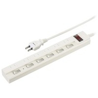 節電タップ雷ガード ブレーカー付 6個口 2m