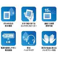 防水ワイヤレスポータブル拡声器 MM-SPAMP6_選択画像03