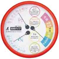 温湿度計 熱中症注意 丸型 防雨タイプ