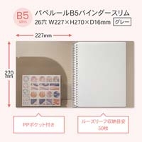パペルール B5バインダースリム グレー_選択画像02