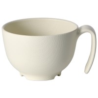 木目 持ちやすい茶碗ハンドル付 クリーム