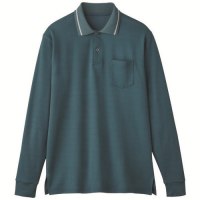 長袖メンズポロシャツ GRN LL