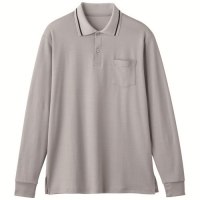 長袖メンズポロシャツ GRY M