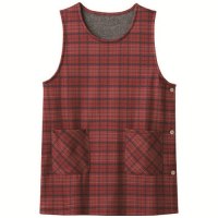 チュニックエプロン レッドチェック M-L