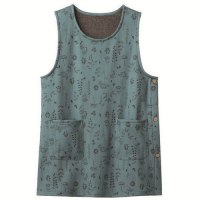 チュニックエプロン ブルー系 M-L