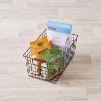 ワイヤーバスケット 木柄 M ブラウン_選択画像02