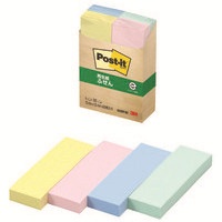 Post-it再生紙 75×25mm 500RP-BK 混色