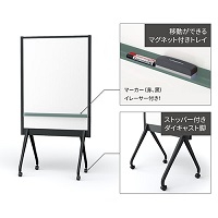 衝立WBブラックフレームALKB-0912DSK-BK-GR_選択画像03