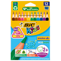 ◎ビックキッズ三角色鉛筆12色