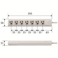 OAタップ 3P 7個口 5m T-Y055NDA_選択画像02