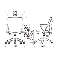 事務イス FST-55 BK 肘付 ブラック_選択画像02