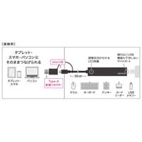 4ポートハブ変換コネクター付 BSH4UMB04BK_選択画像02