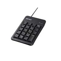 有線テンキーボードUSBハブ付BSTKH100BKZ黒