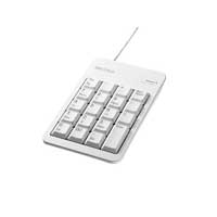 有線テンキーボードUSBハブ付BSTKH100WHZ白