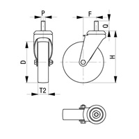 EA986GF-75 75mm/M10キャスタ-(自在金具･ネ_選択画像04