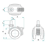 EA986TF-340 40mmキャスタ-(ツインホイ-ル･_選択画像03