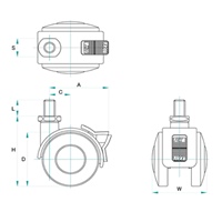 EA986TF-350 50mmキャスタ-(ツインホイ-ル･_選択画像03