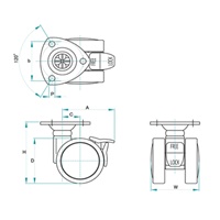EA986TG-7 50mmキャスタ-(ツインホイ-ル･ブ_選択画像02