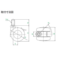 EA986PB-50 50mmキャスタ-(ツインホイ-ル･_選択画像04