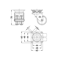 EA986PE-1 50mmキャスタ-(自在金具付･ツイ_選択画像02