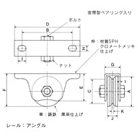 EA986RA-90 90mm戸車(重量用･V型)_選択画像02