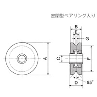 EA986RA-210 105mm戸車車輪(重量用･V型)_選択画像02