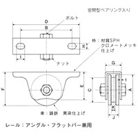 EA986RA-310 100mm戸車(重量用･V型･コ型兼_選択画像02