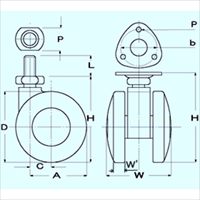 EA986TA-60 60mmキャスタ-(ツインホイ-ル･_選択画像02